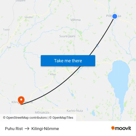 Puhu Rist to Kilingi-Nõmme map