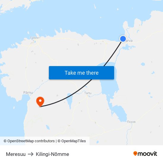 Meresuu to Kilingi-Nõmme map