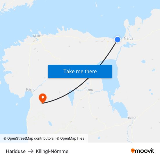 Hariduse to Kilingi-Nõmme map