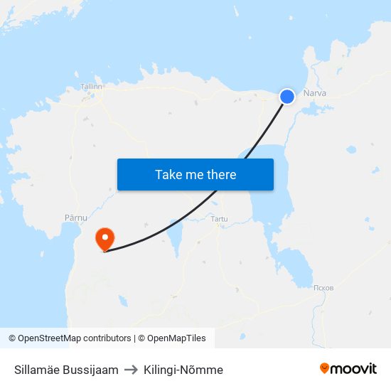 Sillamäe Bussijaam to Kilingi-Nõmme map