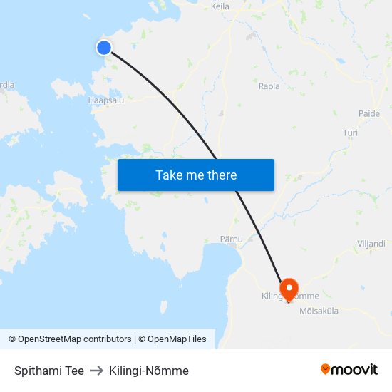 Spithami Tee to Kilingi-Nõmme map