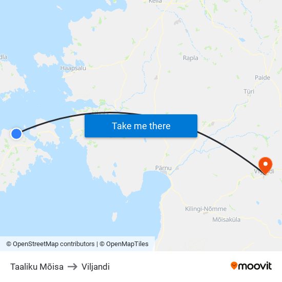 Taaliku Mõisa to Viljandi map
