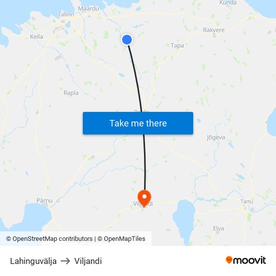 Lahinguvälja to Viljandi map