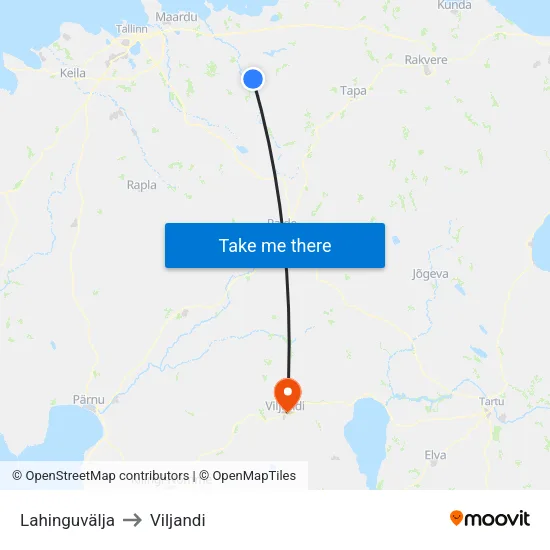 Lahinguvälja to Viljandi map