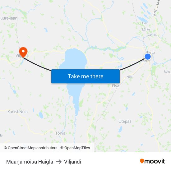 Maarjamõisa Haigla to Viljandi map