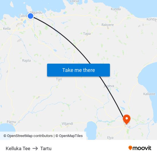 Kelluka Tee to Tartu map