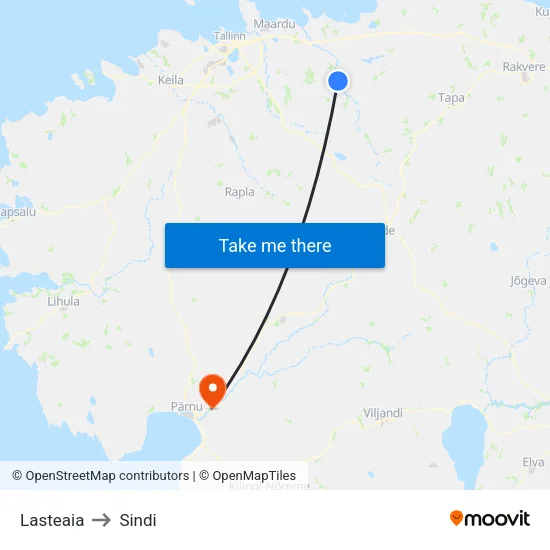 Lasteaia to Sindi map