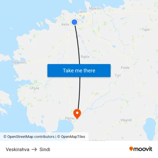 Veskirahva to Sindi map