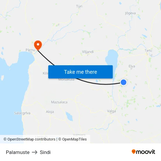 Palamuste to Sindi map