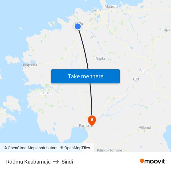 Rõõmu Kaubamaja to Sindi map