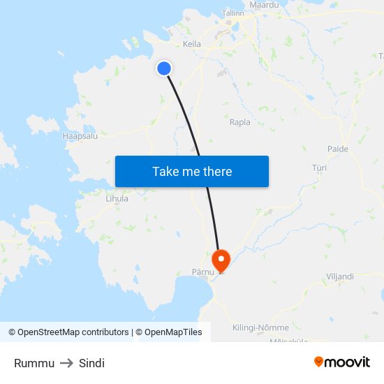 Rummu to Sindi map