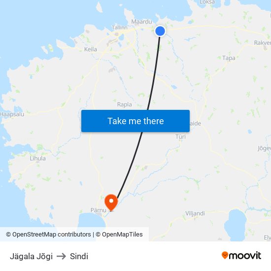 Jägala Jõgi to Sindi map