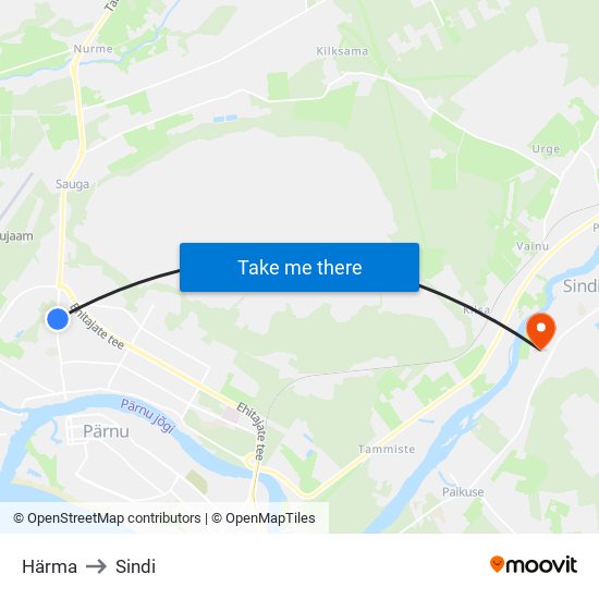 Härma to Sindi map
