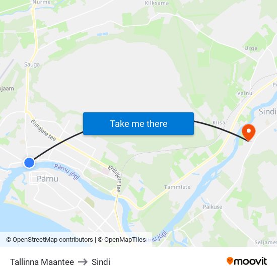 Tallinna Maantee to Sindi map