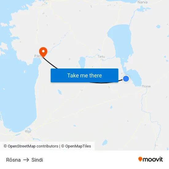 Rõsna to Sindi map