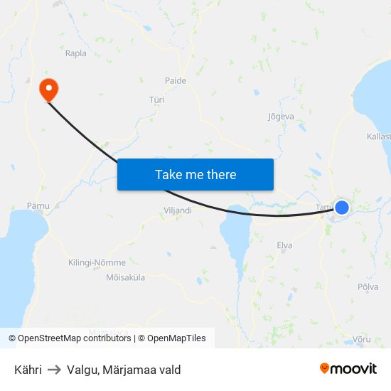 Kähri to Valgu, Märjamaa vald map