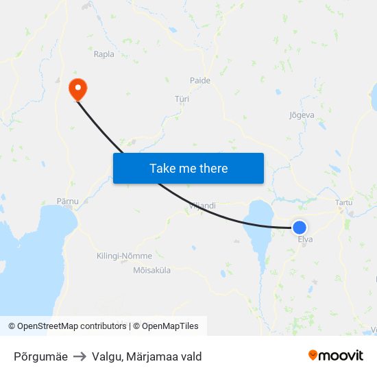 Põrgumäe to Valgu, Märjamaa vald map