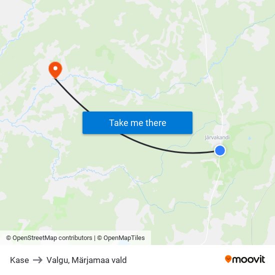 Kase to Valgu, Märjamaa vald map