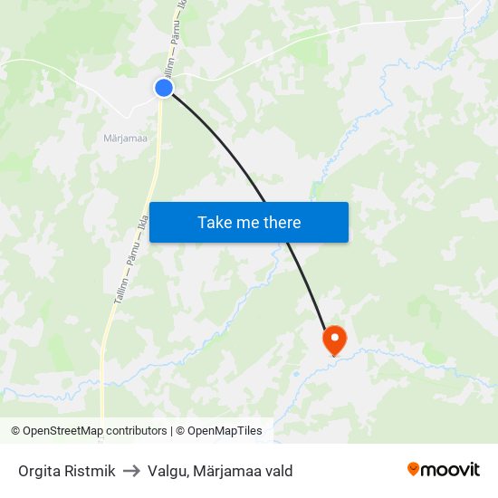 Orgita Ristmik to Valgu, Märjamaa vald map