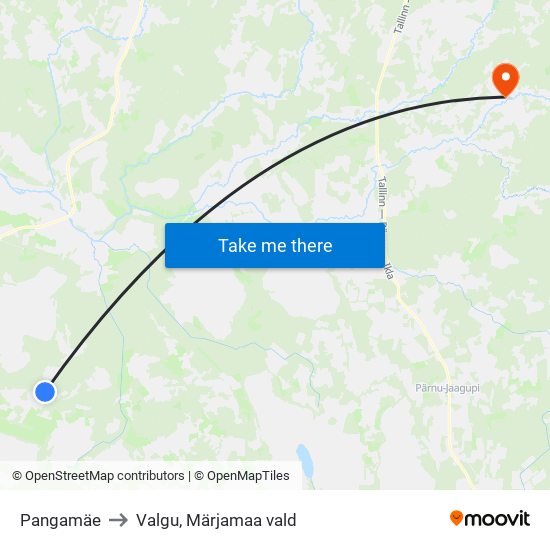 Pangamäe to Valgu, Märjamaa vald map