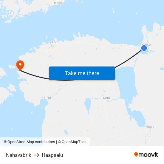 Nahavabrik to Haapsalu map