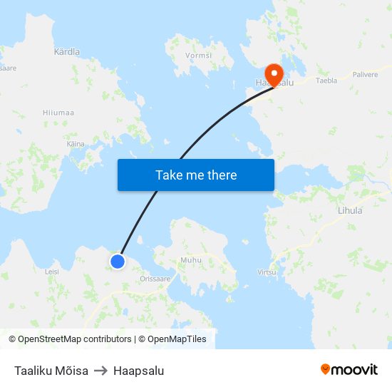 Taaliku Mõisa to Haapsalu map