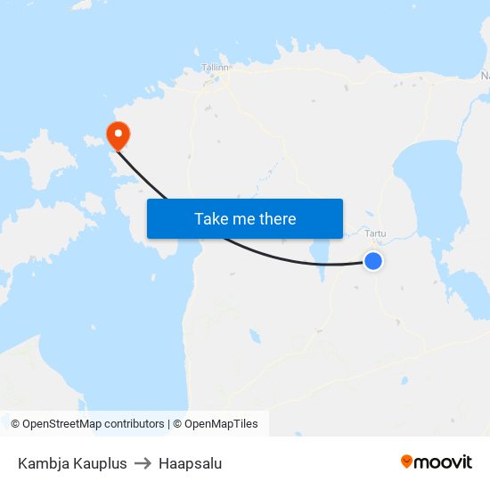 Kambja Kauplus to Haapsalu map
