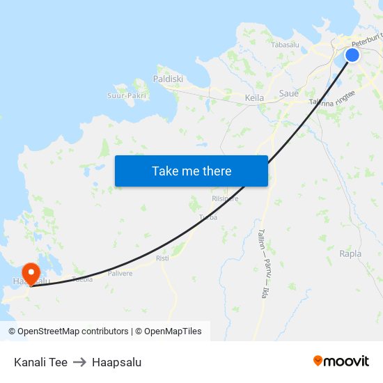 Kanali Tee to Haapsalu map