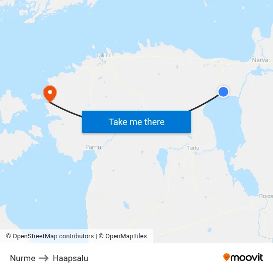 Nurme to Haapsalu map