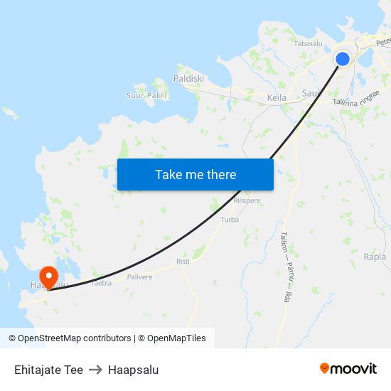 Ehitajate Tee to Haapsalu map