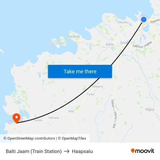 Balti Jaam (Train Station) to Haapsalu map