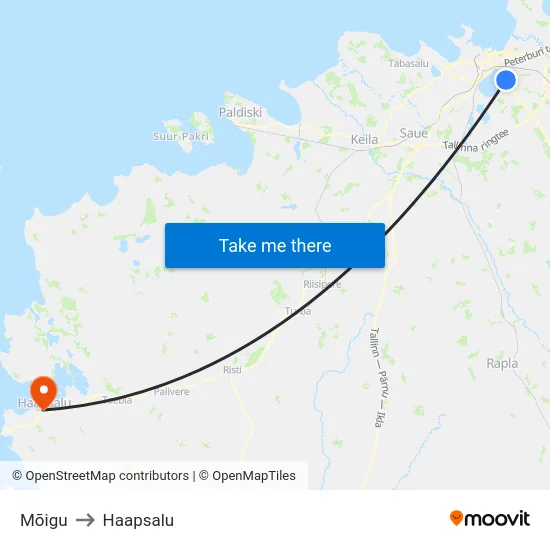 Mõigu to Haapsalu map