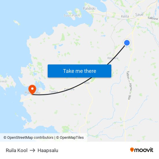 Ruila Kool to Haapsalu map