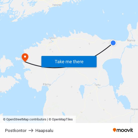Postkontor to Haapsalu map