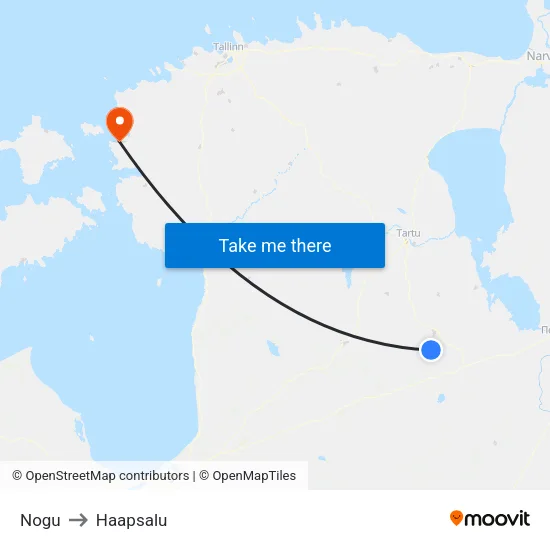 Nogu to Haapsalu map