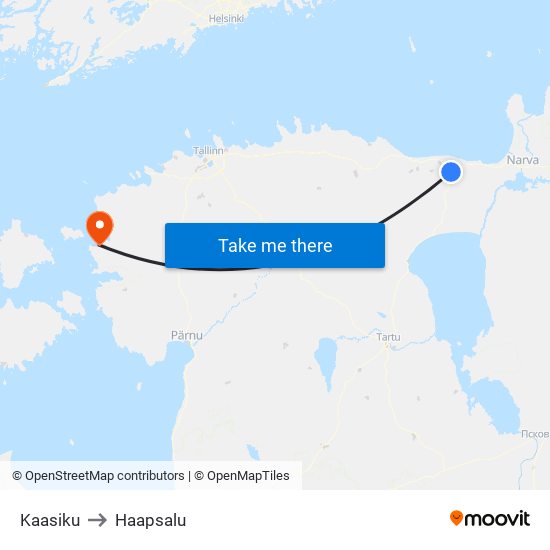 Kaasiku to Haapsalu map