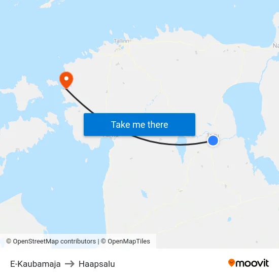 E-Kaubamaja to Haapsalu map