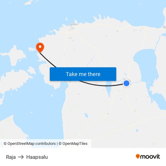 Raja to Haapsalu map