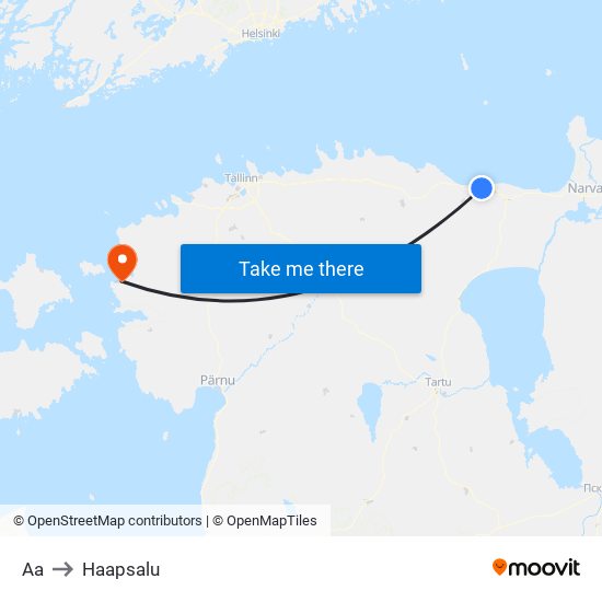 Aa to Haapsalu map