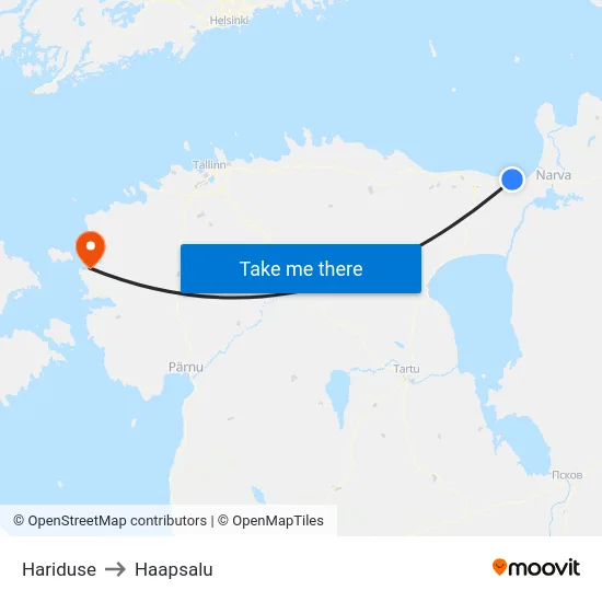 Hariduse to Haapsalu map