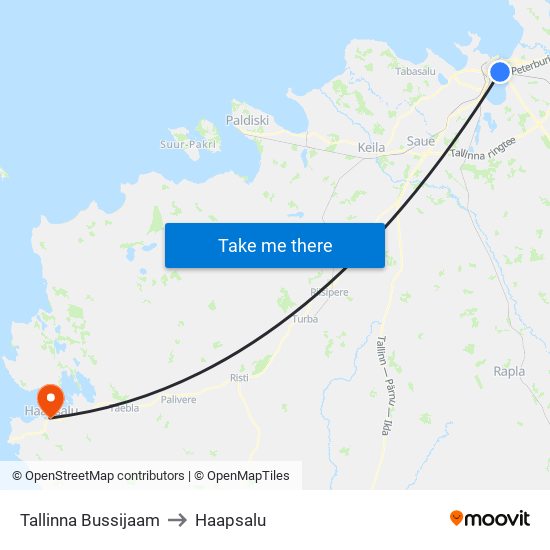 Tallinna Bussijaam to Haapsalu map