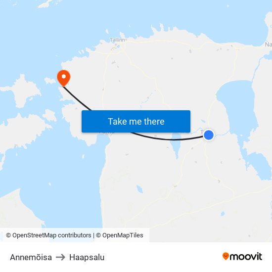 Annemõisa to Haapsalu map