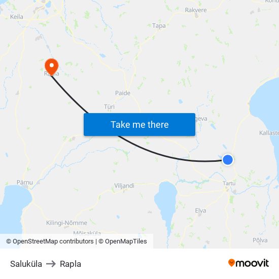Saluküla to Rapla map