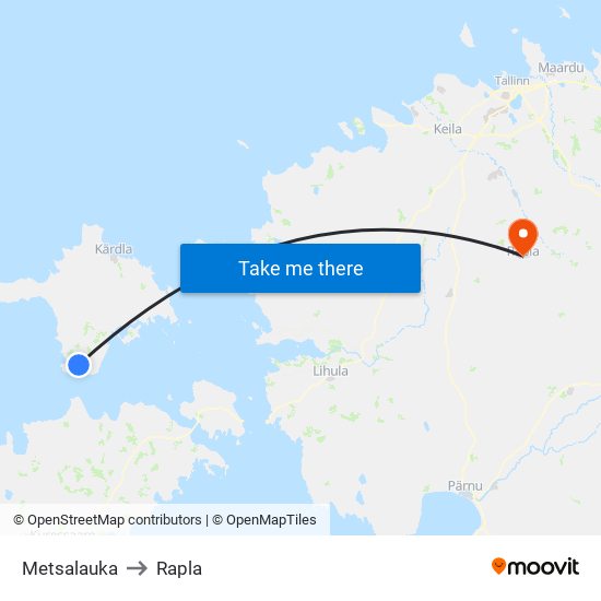 Metsalauka to Rapla map