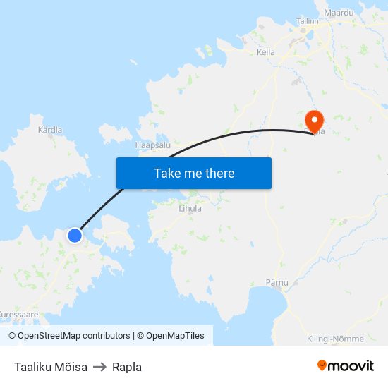 Taaliku Mõisa to Rapla map