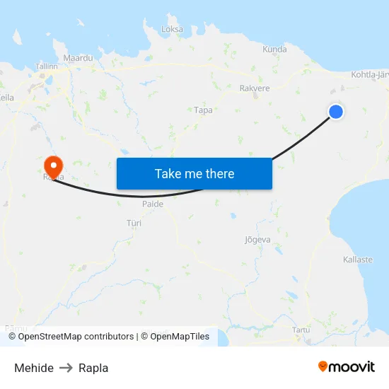 Mehide to Rapla map
