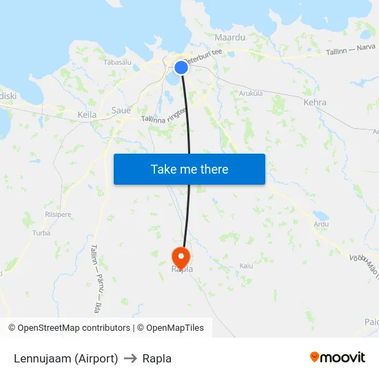Lennujaam (Airport) to Rapla map