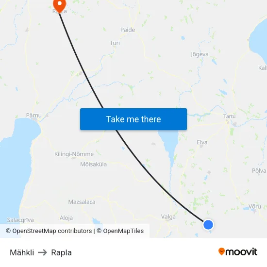 Mähkli to Rapla map