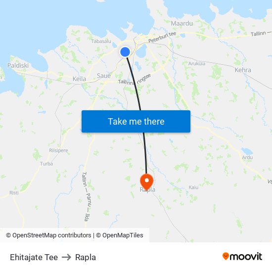 Ehitajate Tee to Rapla map