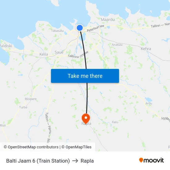 Balti Jaam 6 (Train Station) to Rapla map